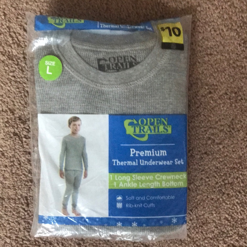 Grey thermal underwear set